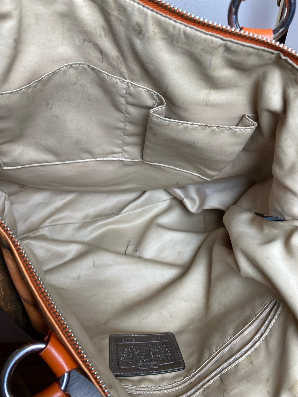 Hand Painted ‘Tiger Fur’ Full Leather Designer Bag Orange and Black - Picture 6 of 8
